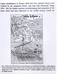 Oppdagelsen av San Domingo, fra "Vitenskap og litteratur i middelalderen og renessansen", skrevet og gravert av Paul Lacroix, 1878